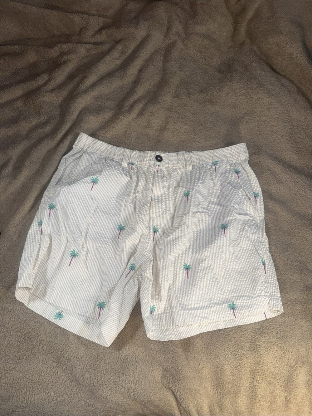 Chubbies Shorts Mens XXL Palm tree 5.5 Inch Inseam Boomshakalaka Seersucker